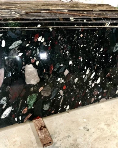 Black granite slab
